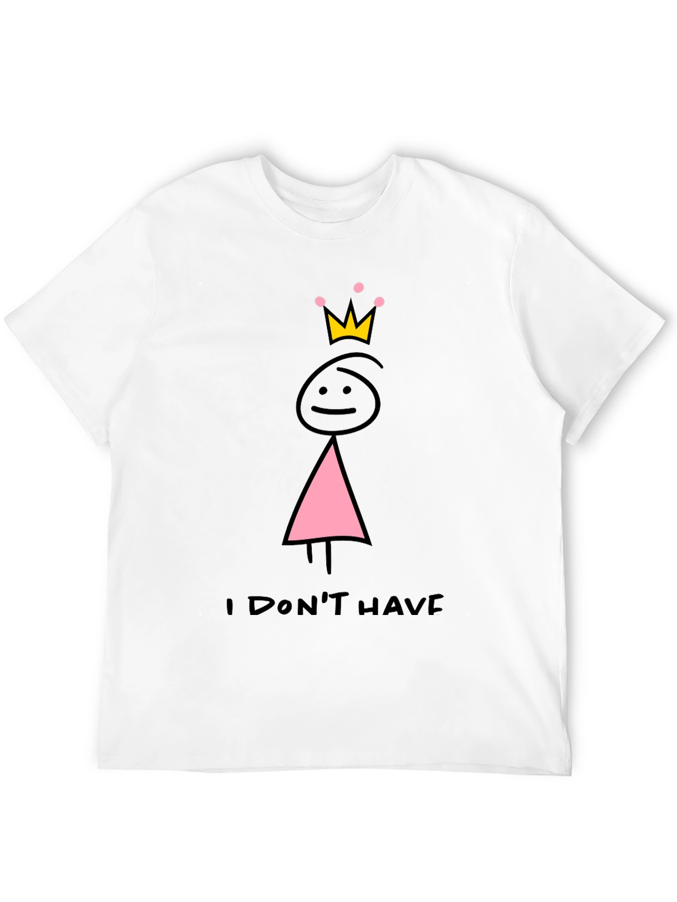 Camiseta Negra con Dibujo de Princesa sin Tetas