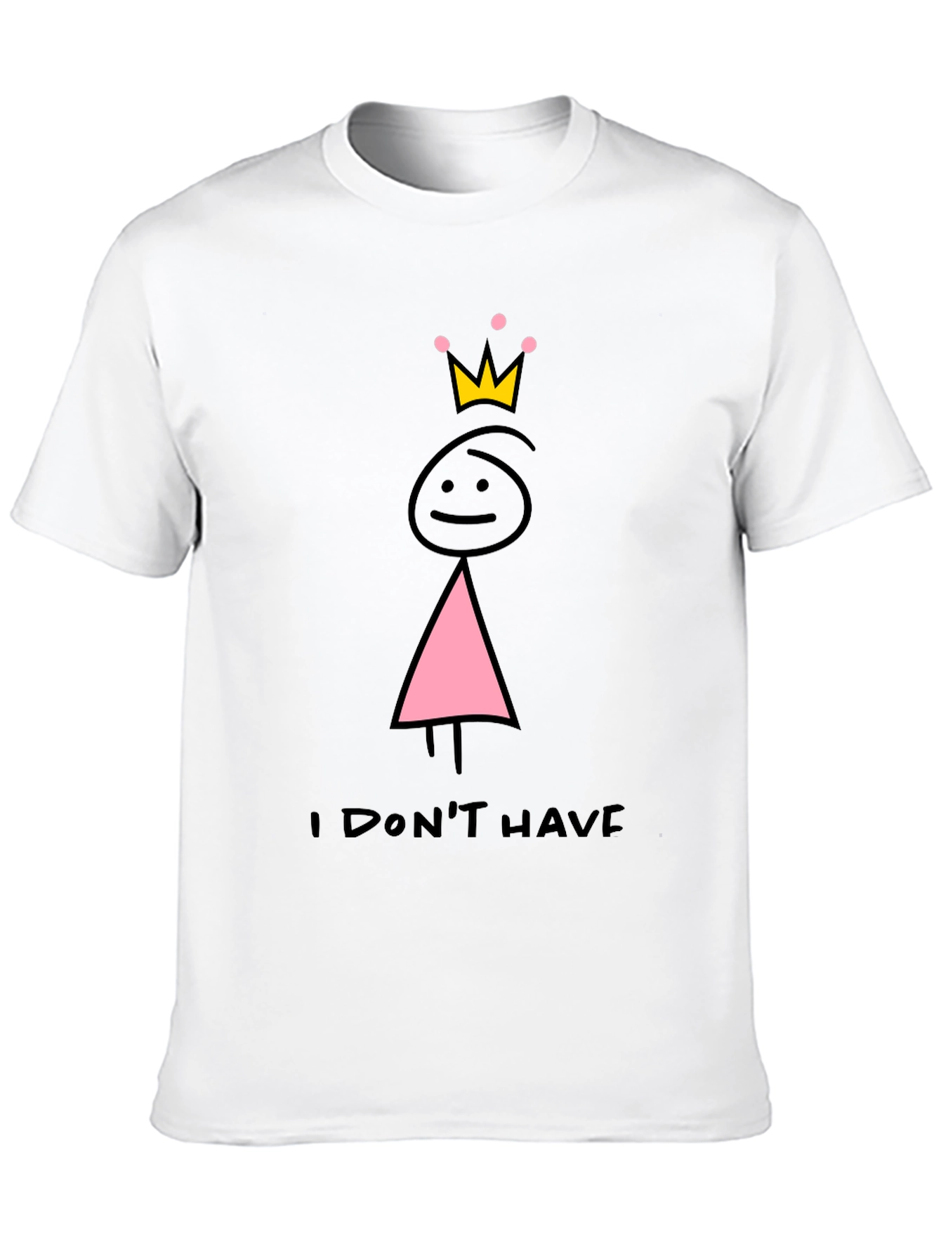 Camiseta Negra con Dibujo de Princesa sin Tetas