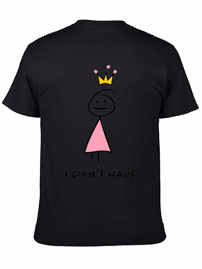 Camiseta Negra con Dibujo de Princesa sin Tetas