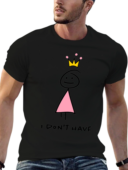 Camiseta Negra con Dibujo de Princesa sin Tetas