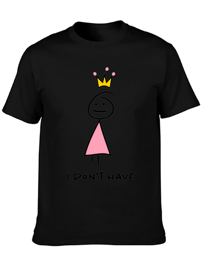 Camiseta Negra con Dibujo de Princesa sin Tetas