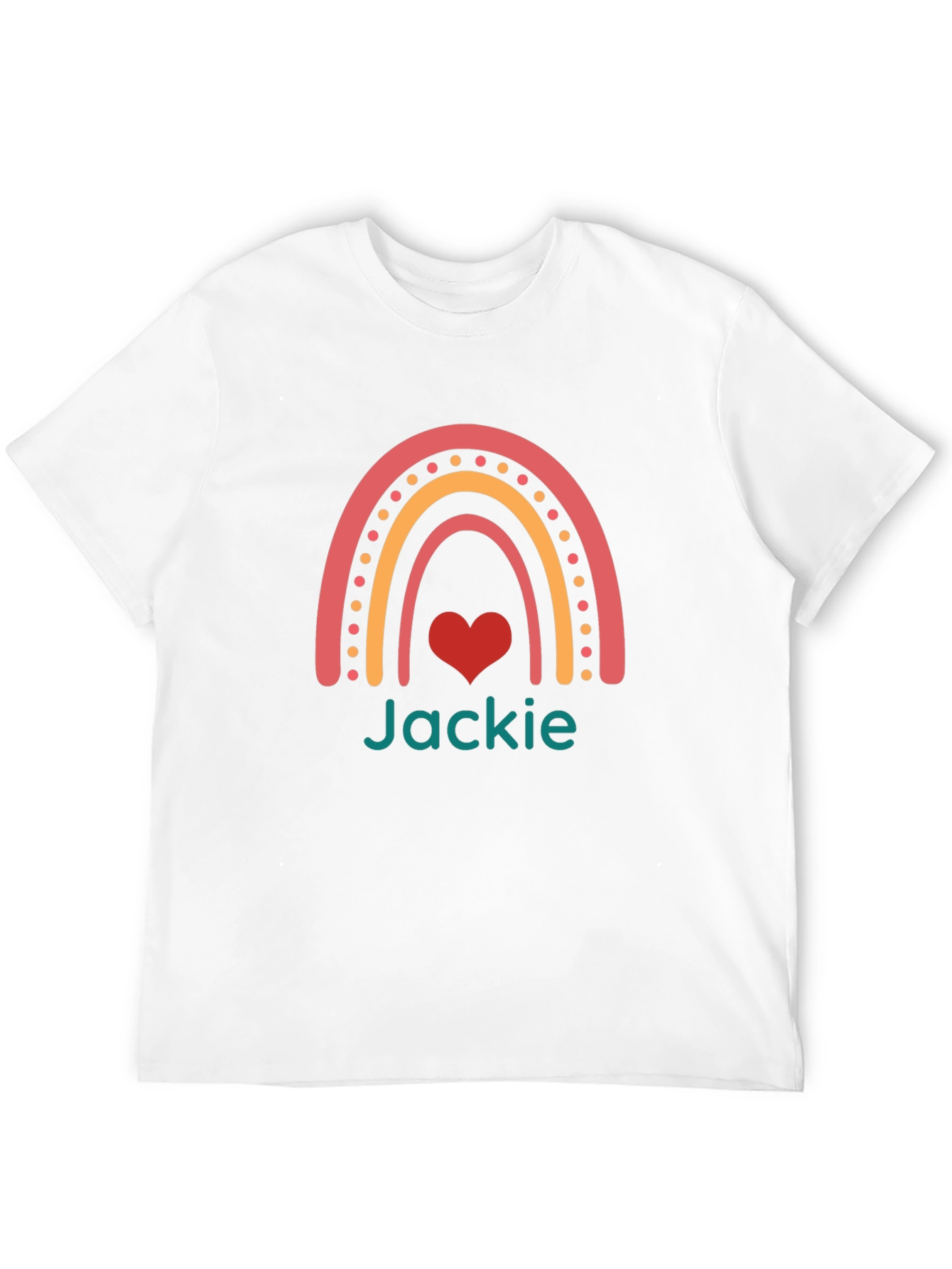 Camiseta Negra Personalizada con Arcoíris y Nombre