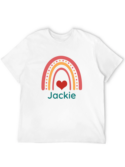Camiseta Negra Personalizada con Arcoíris y Nombre