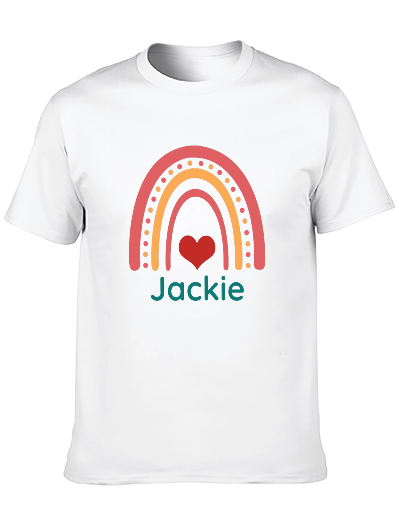 Camiseta Negra Personalizada con Arcoíris y Nombre