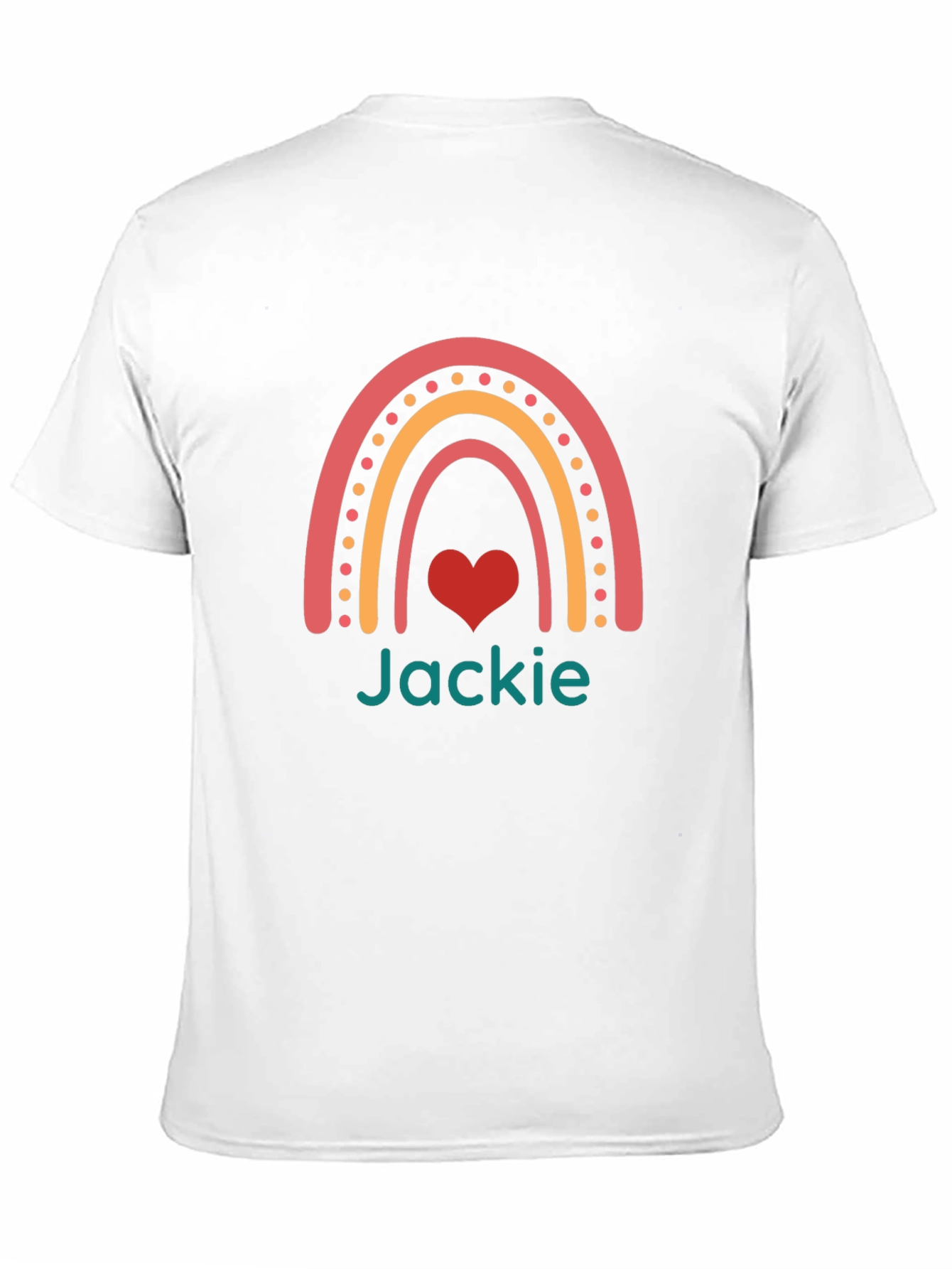 Camiseta Negra Personalizada con Arcoíris y Nombre