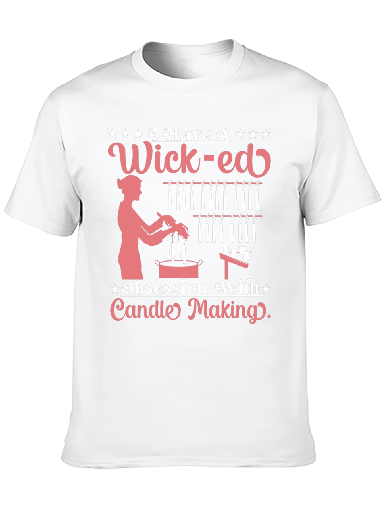 Camiseta Negra Wick-ed Obsesión Fabricación Velas