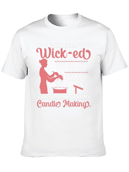 Camiseta Negra Wick-ed Obsesión Fabricación Velas
