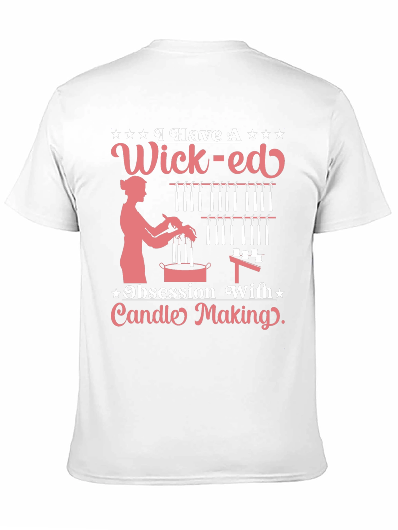 Camiseta Negra Wick-ed Obsesión Fabricación Velas