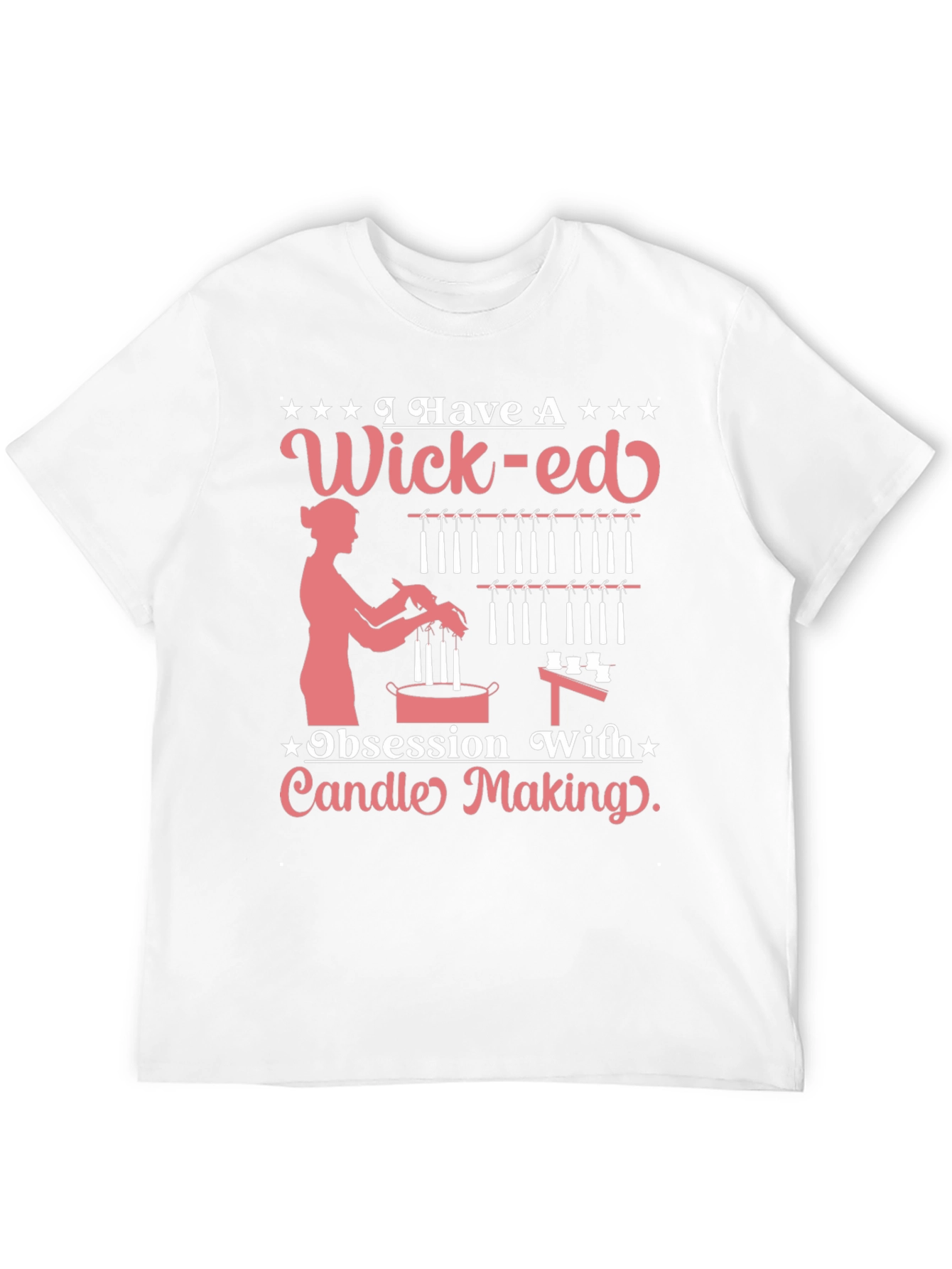 Camiseta Negra Wick-ed Obsesión Fabricación Velas