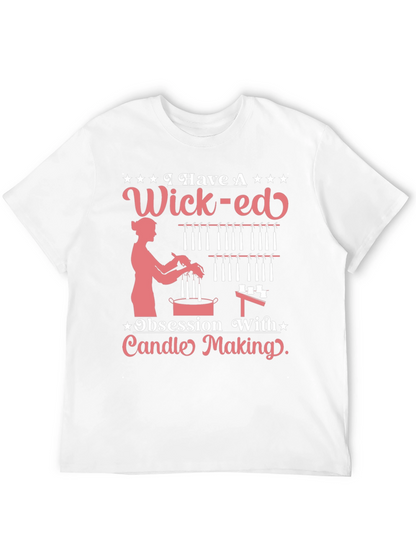 Camiseta Negra Wick-ed Obsesión Fabricación Velas