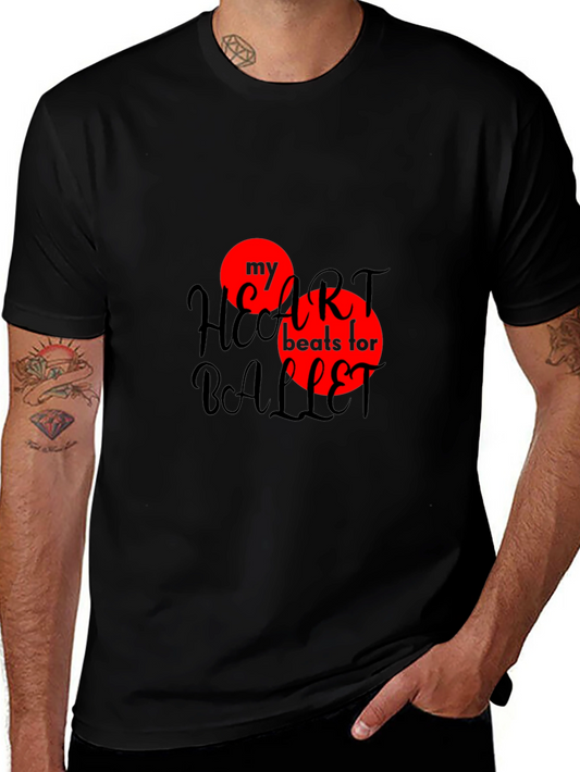 Camiseta Negra Mi Corazón Late por Ballet