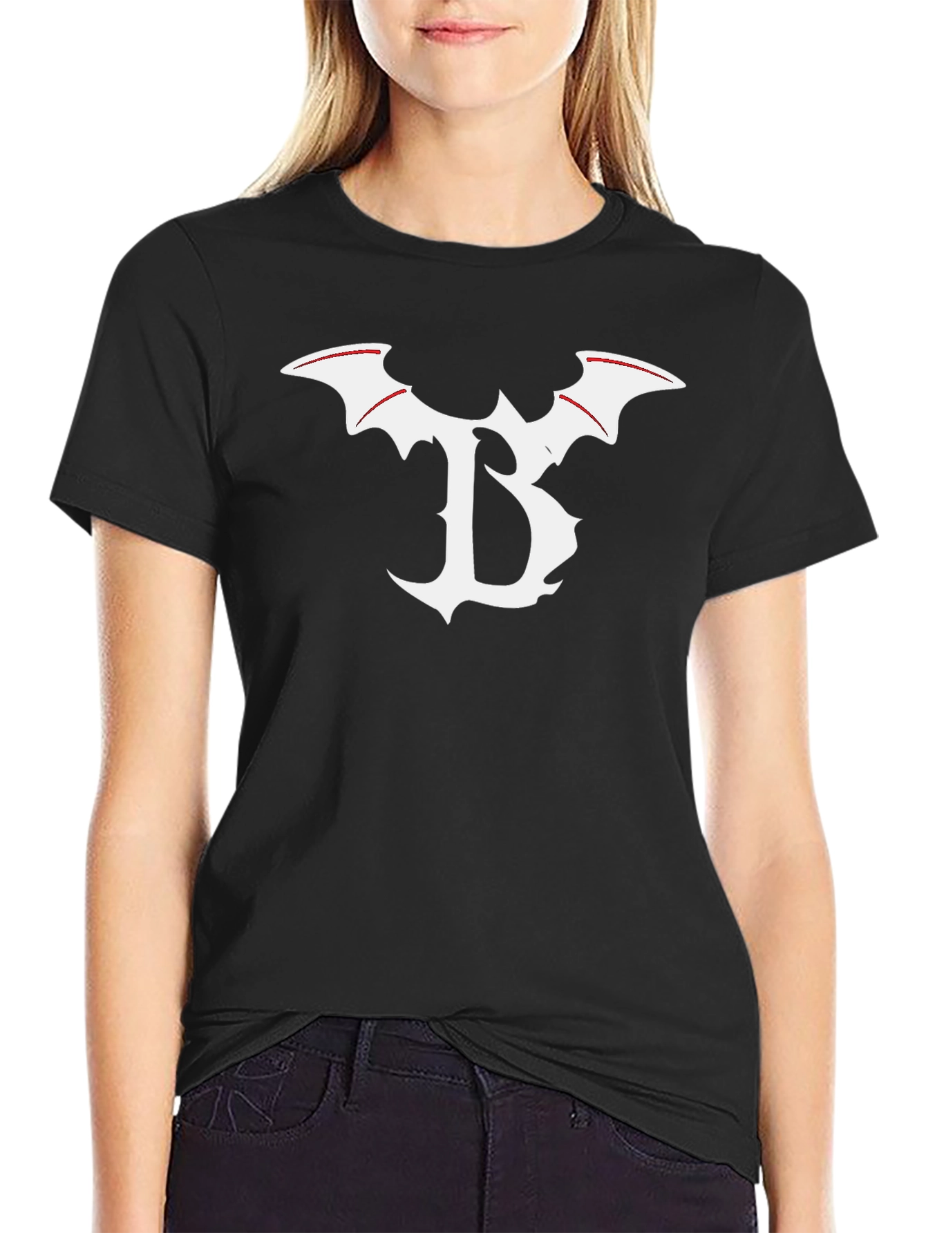 Camiseta Negra B de Murciélago