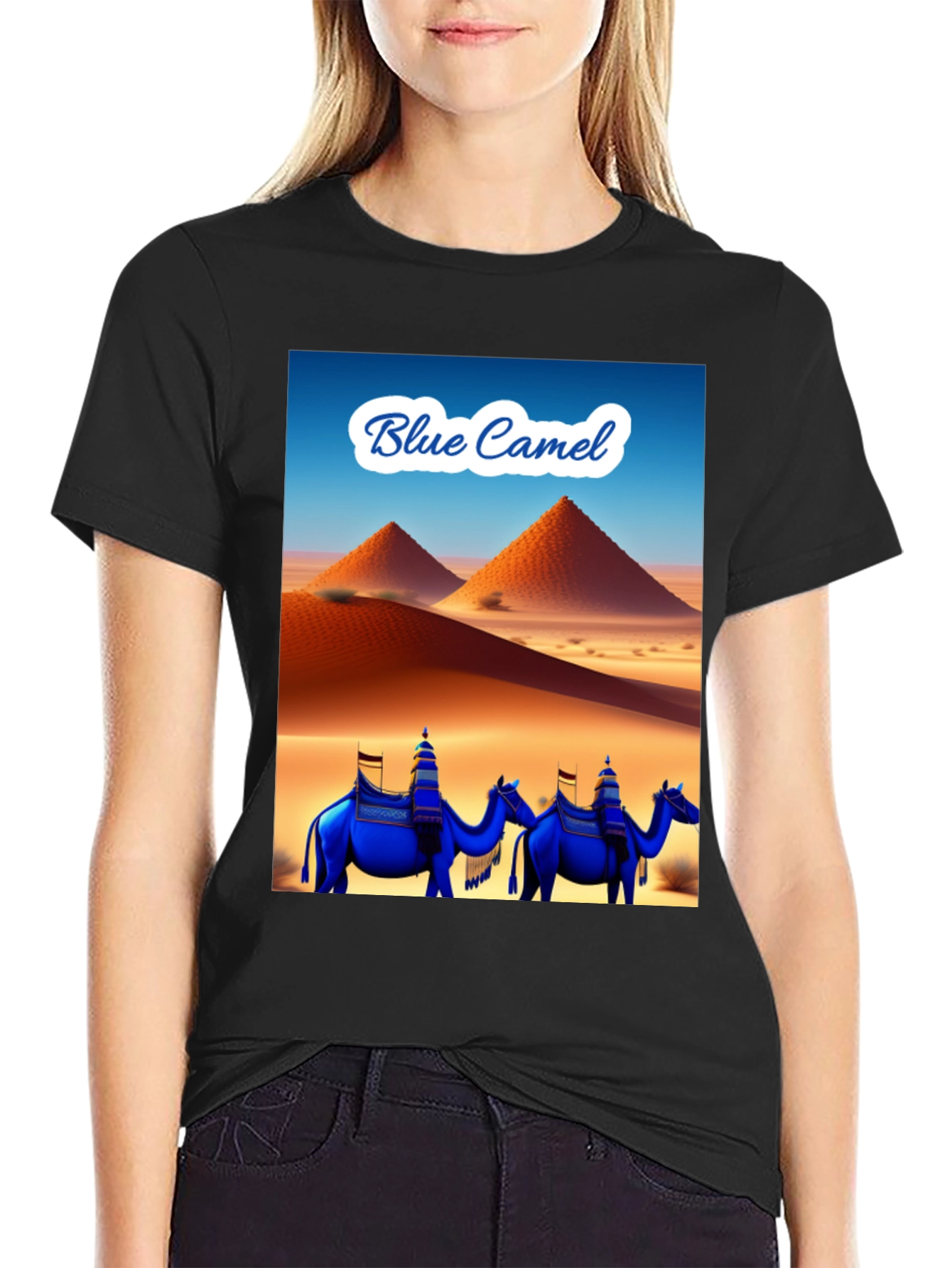 Camiseta Negra Blue Camel Desierto