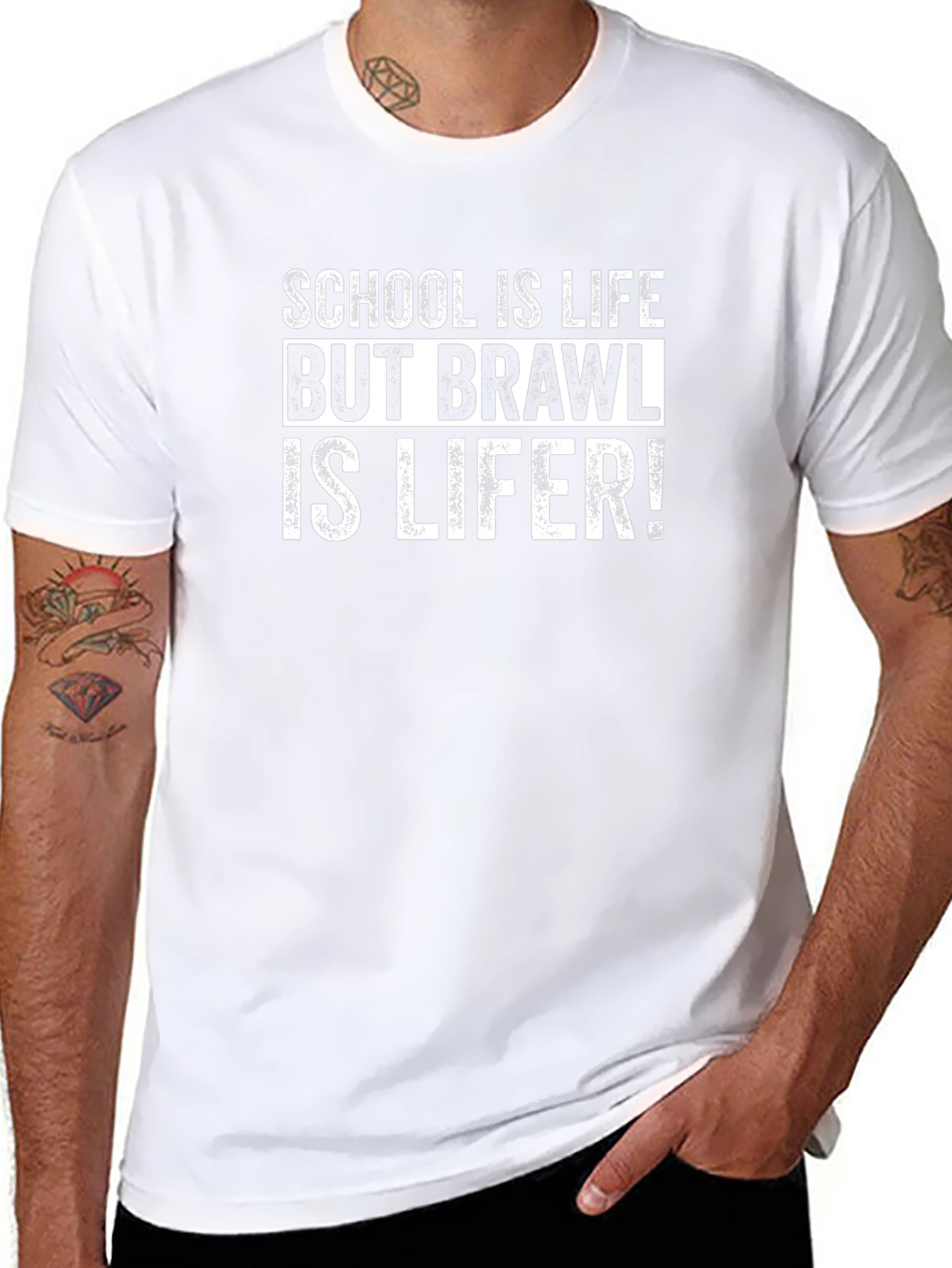 Camiseta Negra: School is Life Brawl is Lifer
