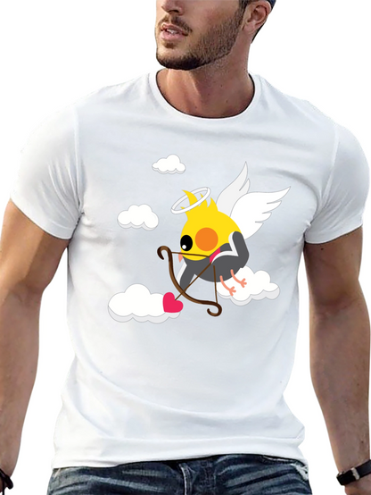 Camiseta Negra con Diseño de Cupido Ave