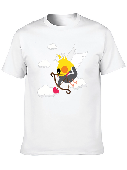 Camiseta Negra con Diseño de Cupido Ave