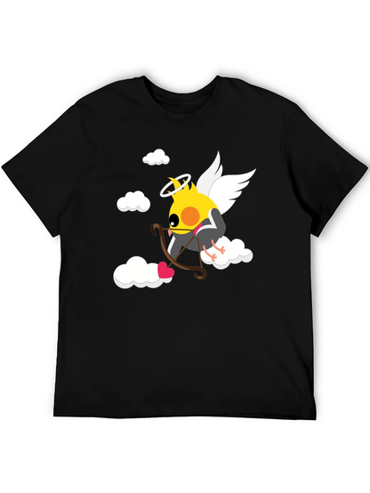 Camiseta Negra con Diseño de Cupido Ave