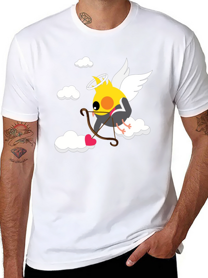 Camiseta Negra con Diseño de Cupido Ave