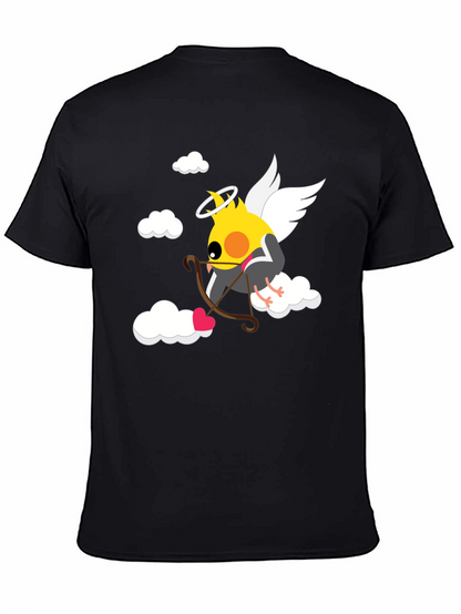 Camiseta Negra con Diseño de Cupido Ave