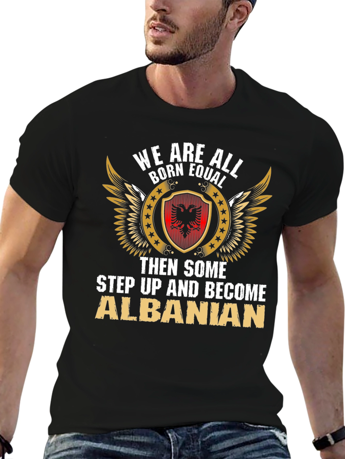 Camiseta We Are All Born Equal Albanian