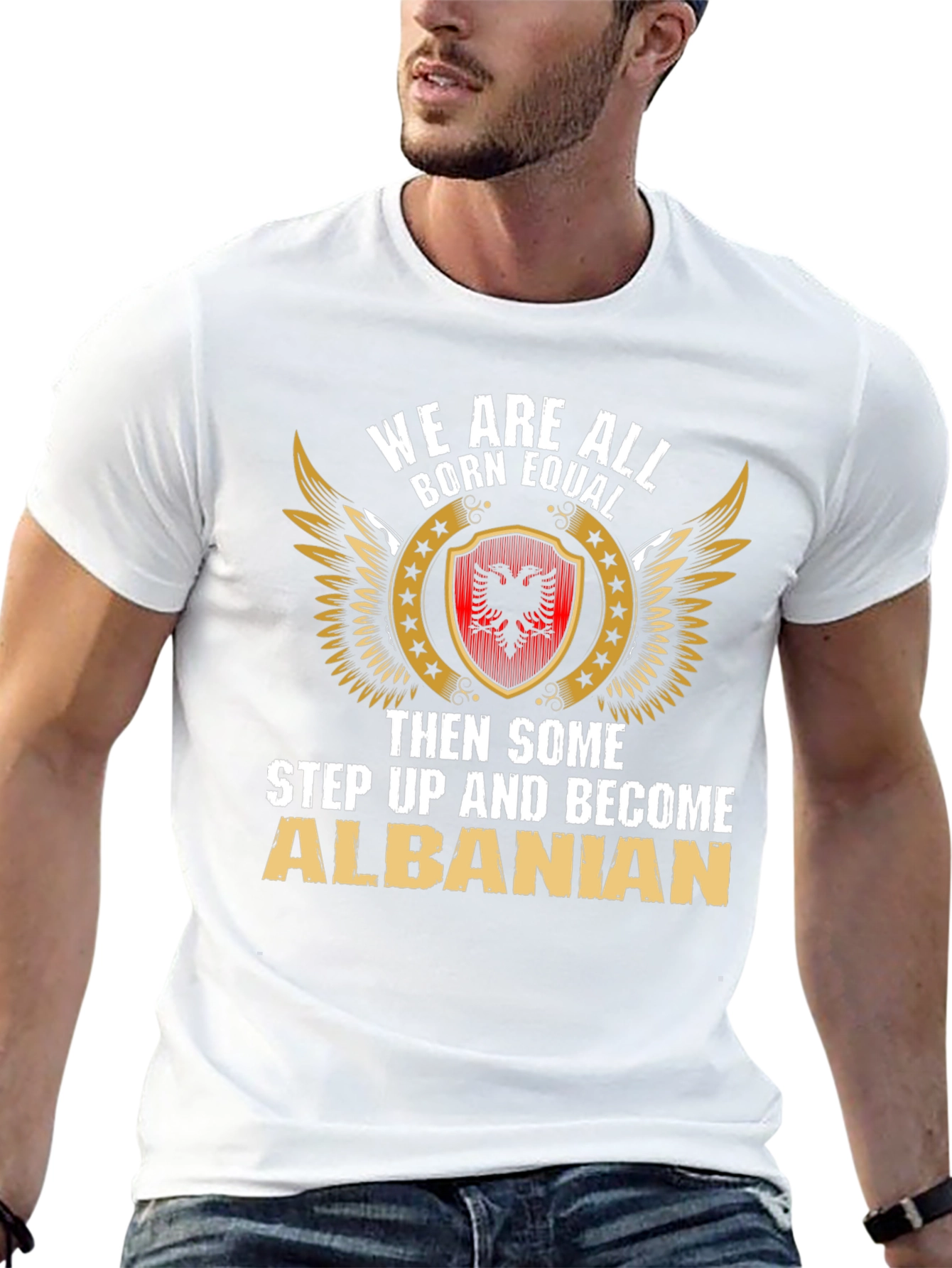 Camiseta We Are All Born Equal Albanian