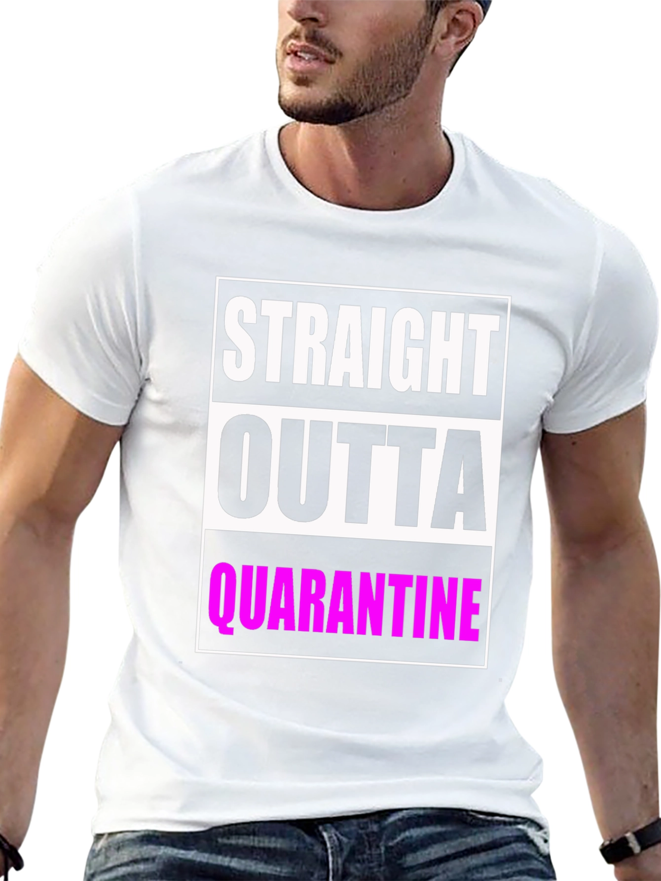 Camiseta Negra: Straight Outta Quarantine