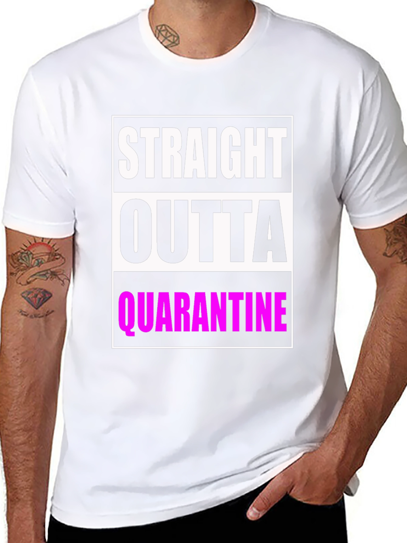 Camiseta Negra: Straight Outta Quarantine