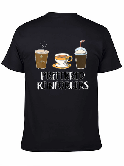Camiseta Negra con Diseño de Café Preferred Reinforcers