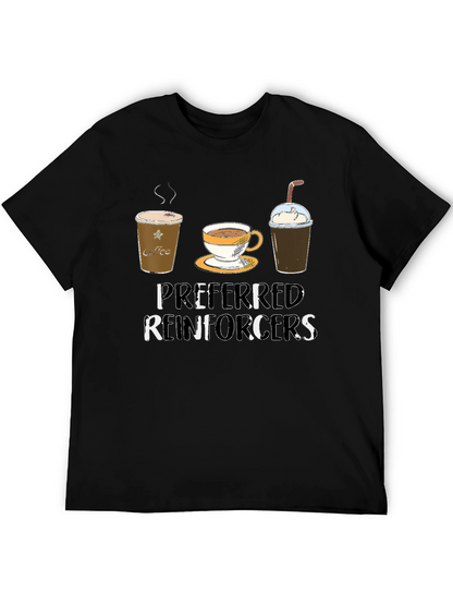 Camiseta Negra con Diseño de Café Preferred Reinforcers