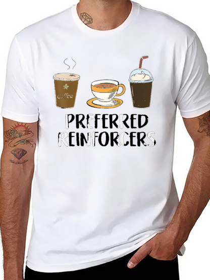 Camiseta Negra con Diseño de Café Preferred Reinforcers