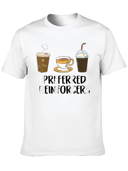 Camiseta Negra con Diseño de Café Preferred Reinforcers