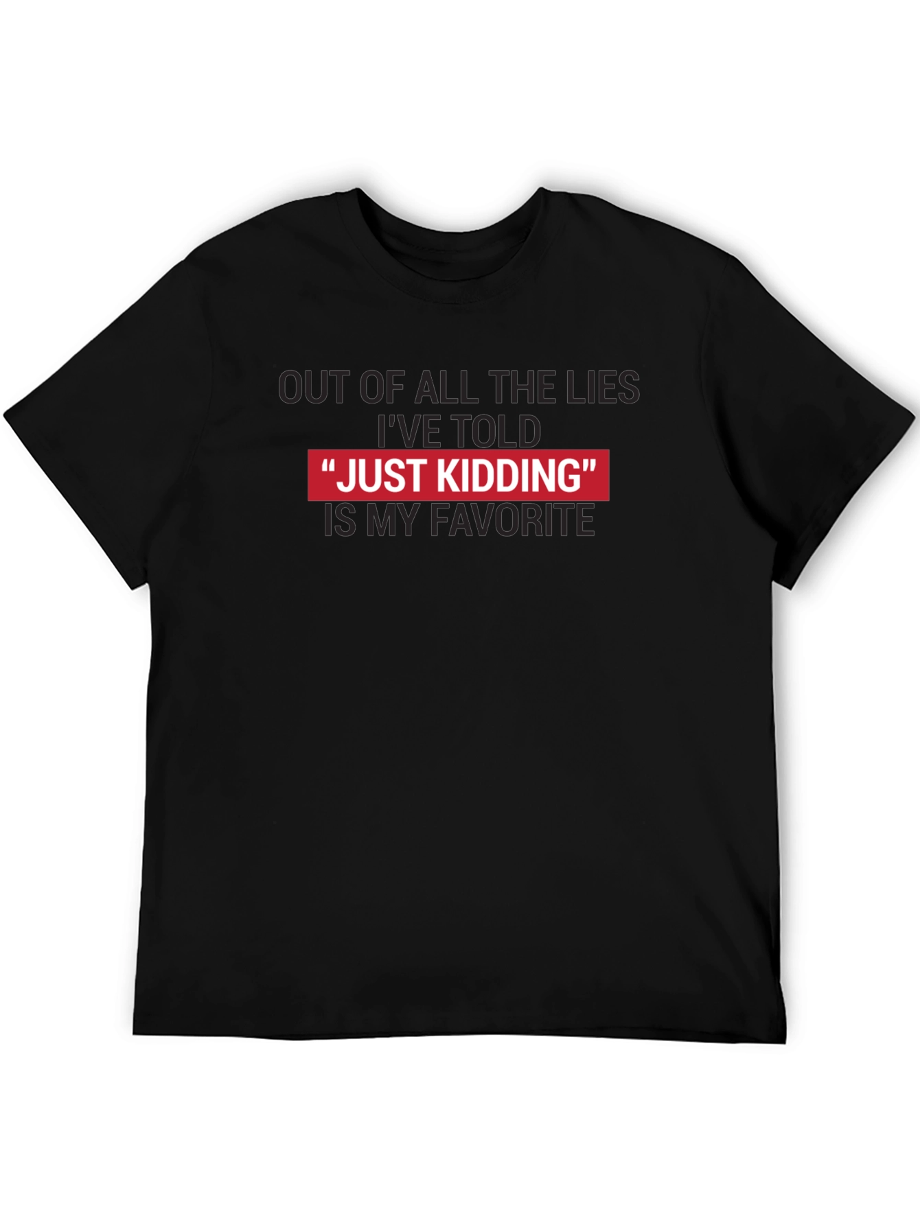 Camiseta Negra - Just Kidding Divertida y Original