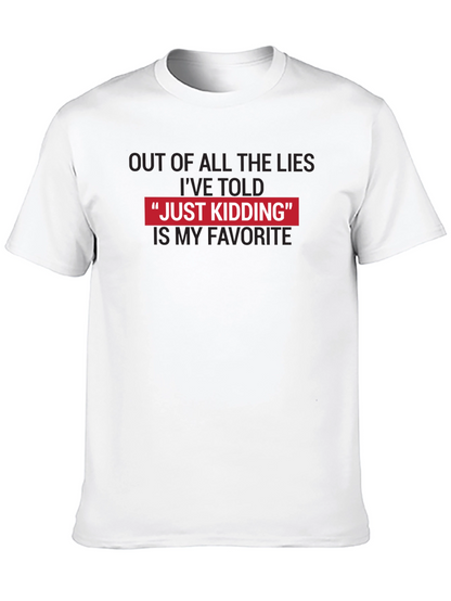 Camiseta Negra - Just Kidding Divertida y Original