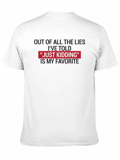 Camiseta Negra - Just Kidding Divertida y Original