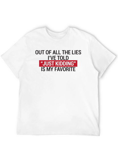 Camiseta Negra - Just Kidding Divertida y Original