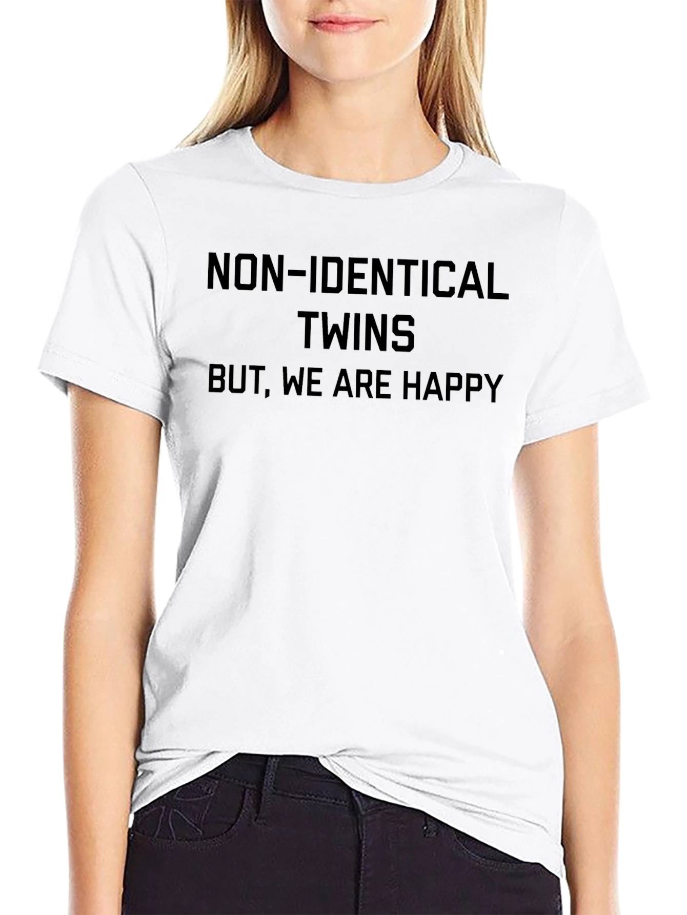 Camiseta Negra: Gemelos No Idénticos - ¡Felices!