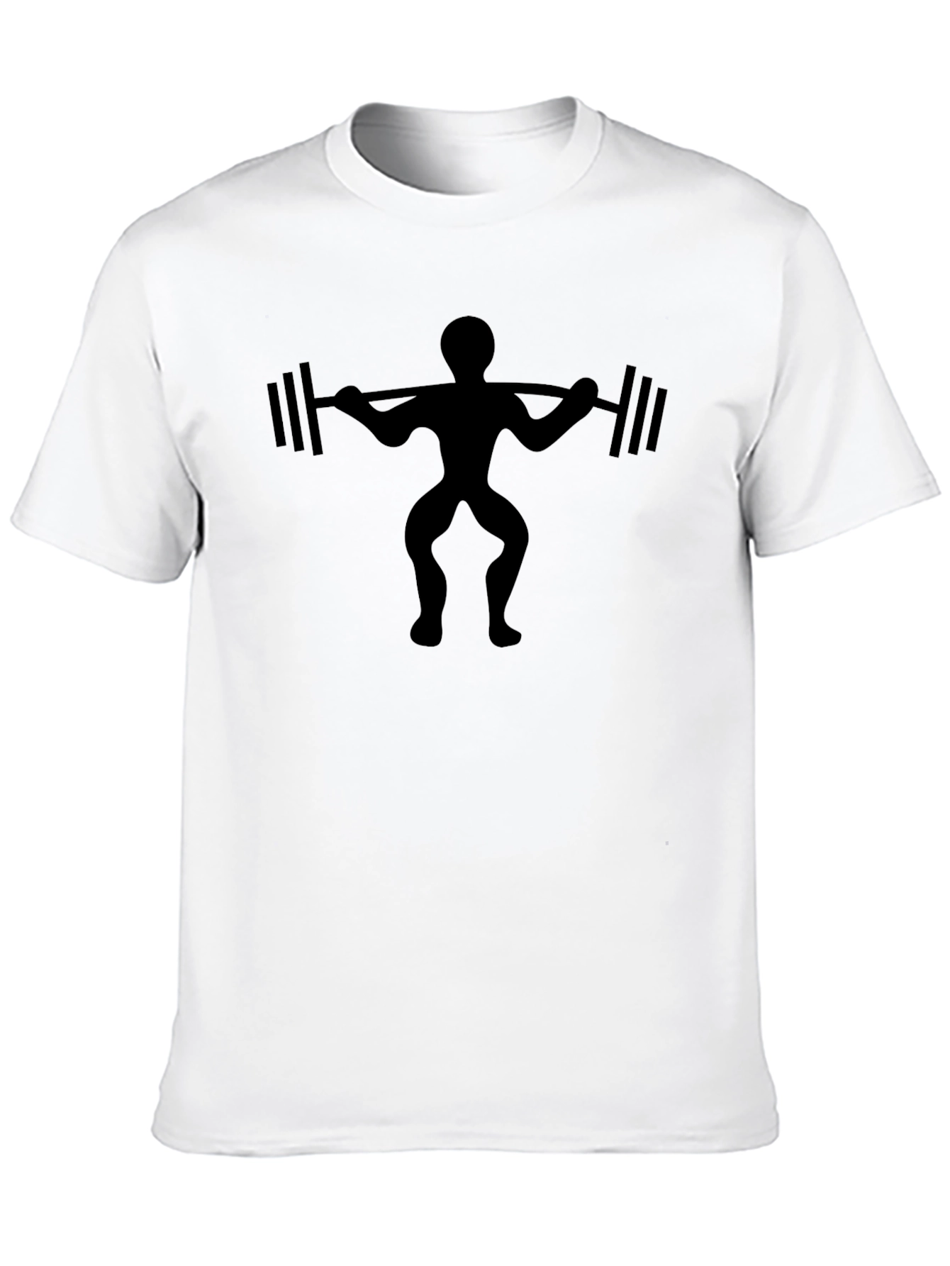 Camiseta Negra Hombre Silueta Levantamiento Pesas