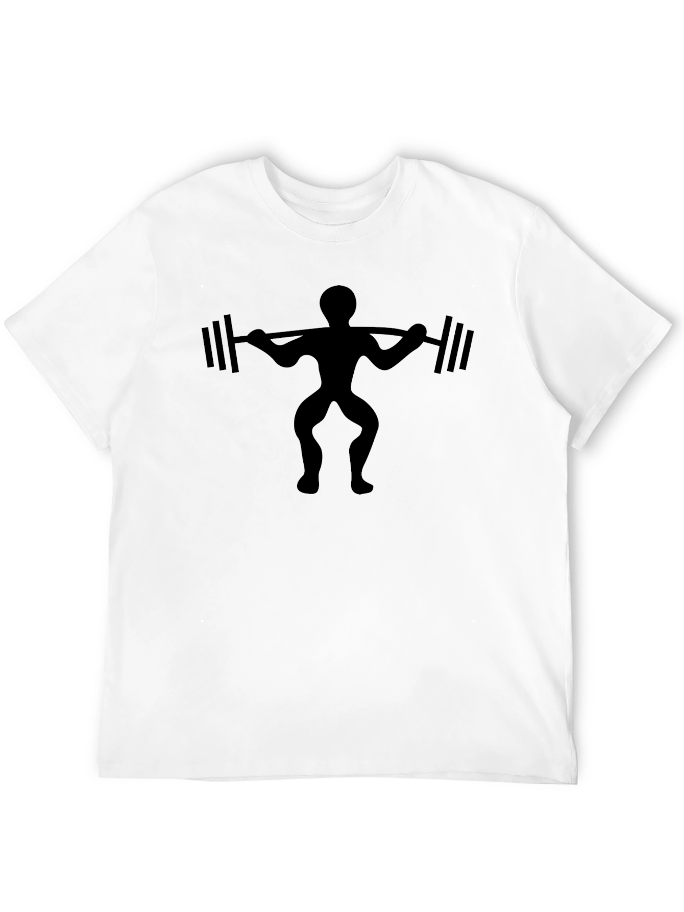 Camiseta Negra Hombre Silueta Levantamiento Pesas