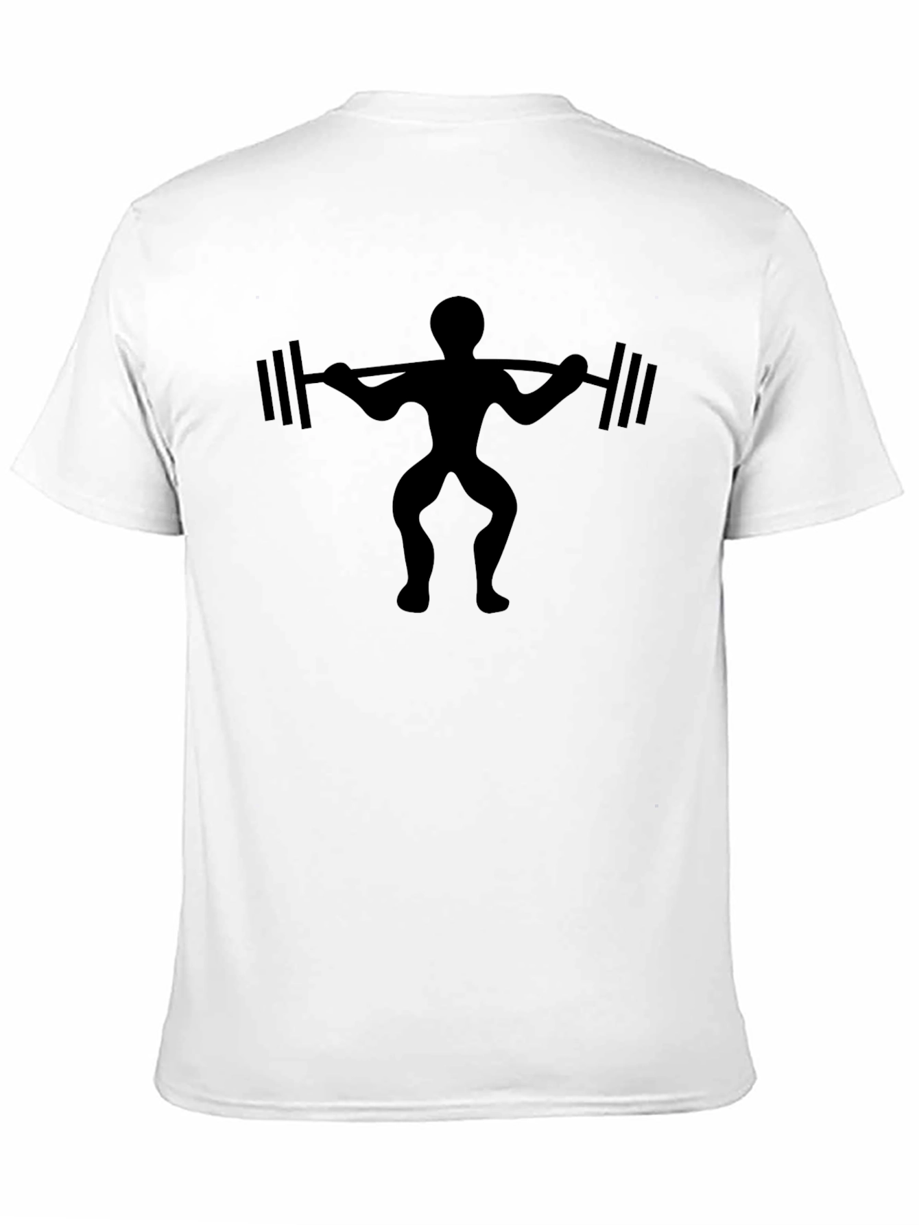 Camiseta Negra Hombre Silueta Levantamiento Pesas