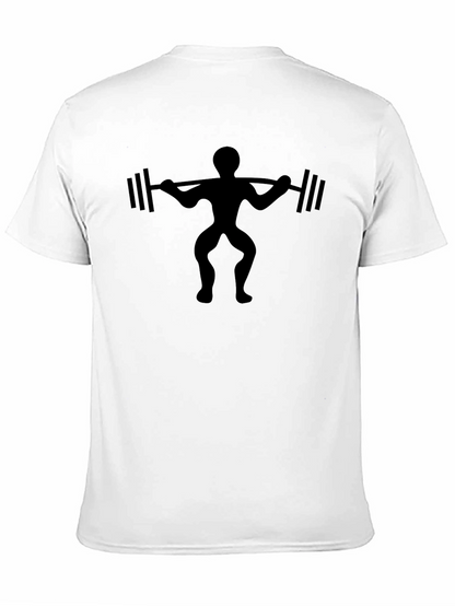 Camiseta Negra Hombre Silueta Levantamiento Pesas