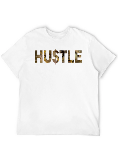 Camiseta Negra Hustle Dorada para Hombre