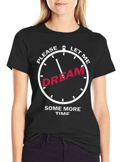 Camiseta Negra con Diseño de Reloj Déjame Soñar