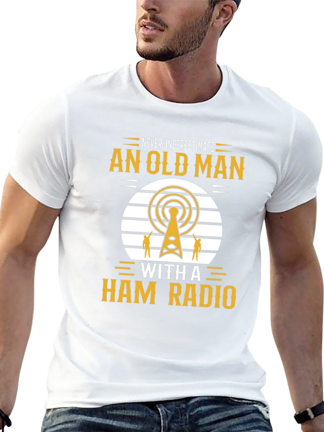 Camiseta Negra: Nunca Subestimes a un Radioaficionado