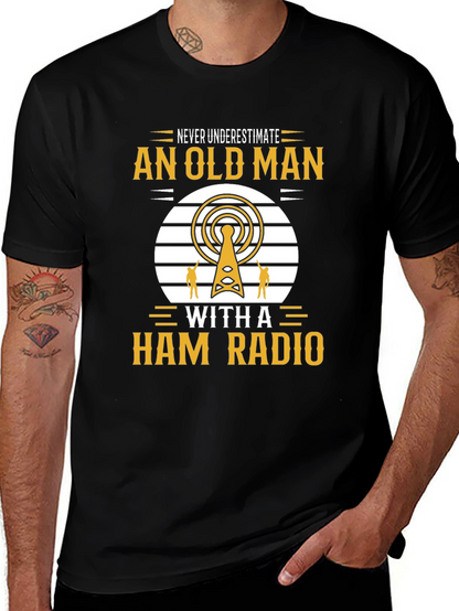 Camiseta Negra: Nunca Subestimes a un Radioaficionado