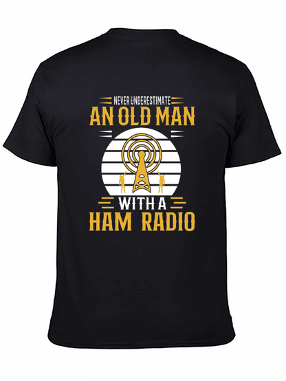 Camiseta Negra: Nunca Subestimes a un Radioaficionado