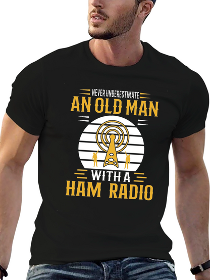 Camiseta Negra: Nunca Subestimes a un Radioaficionado