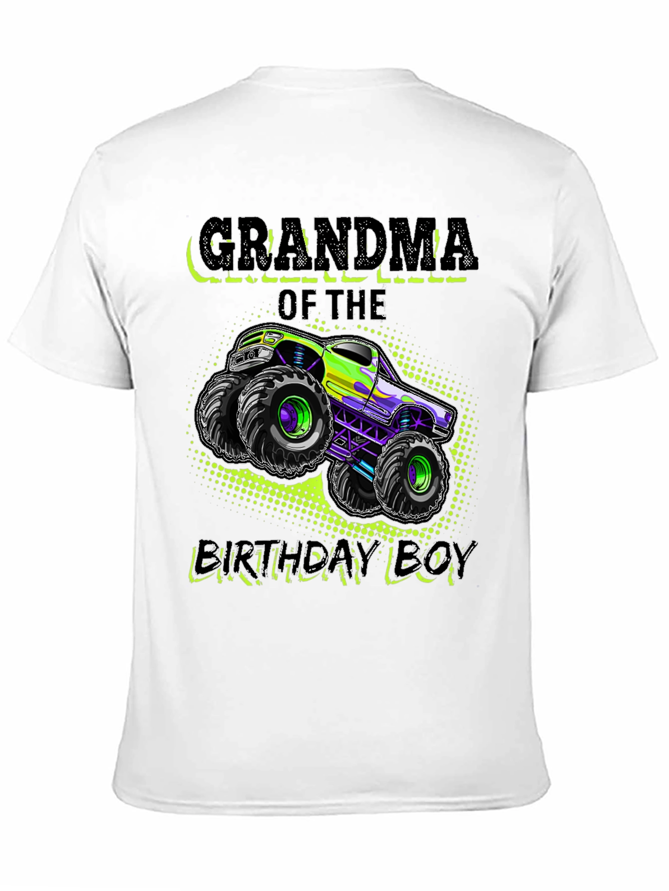 Camiseta Negra Abuela Del Cumpleañero con Monster Truck