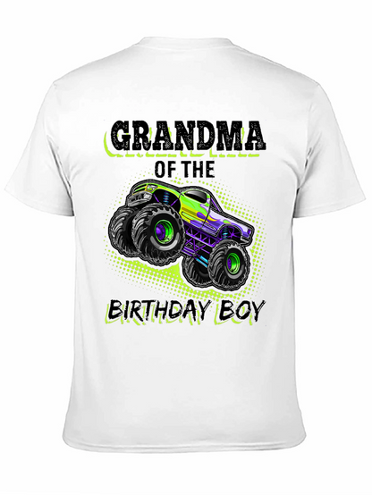 Camiseta Negra Abuela Del Cumpleañero con Monster Truck