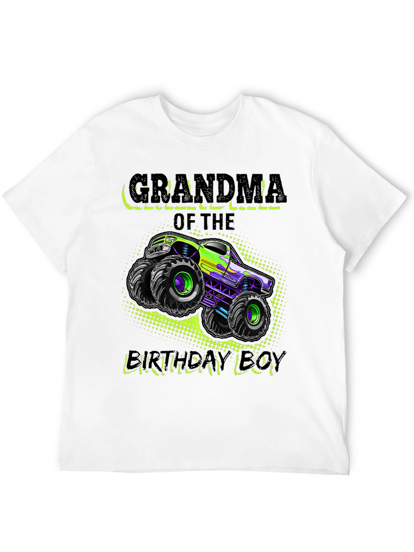 Camiseta Negra Abuela Del Cumpleañero con Monster Truck