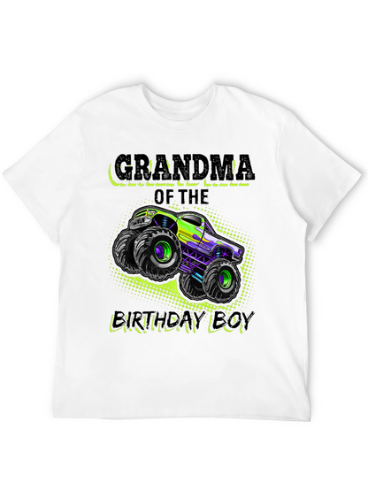 Camiseta Negra Abuela Del Cumpleañero con Monster Truck